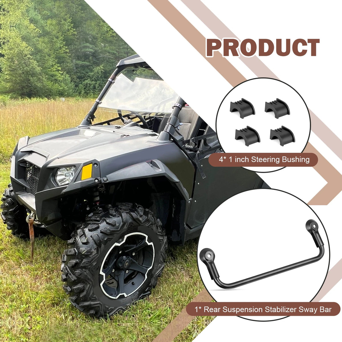 Rear Sway Bar w/ Bushings for Polaris RZR 800 (2008-2014)
