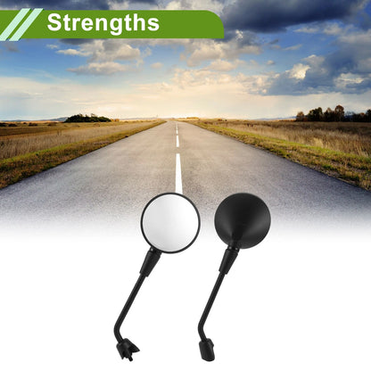 Rear View Mirrors M8 for Motorcycle Round Handlebar Mirrors Black Iron Plastic