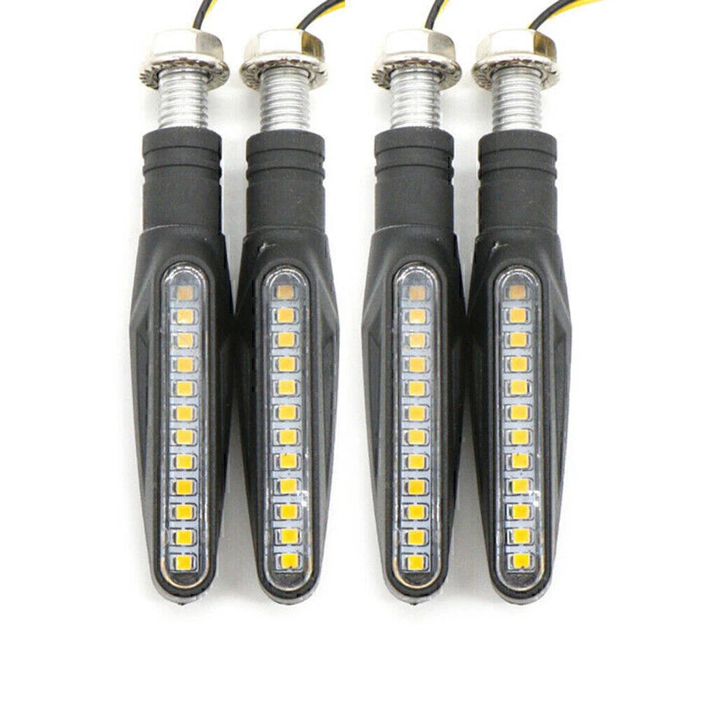 4 x Universal Motorcycle LED Amber Turn Signal Lights for Bike