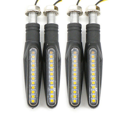4 x Universal Motorcycle LED Amber Turn Signal Lights for Bike