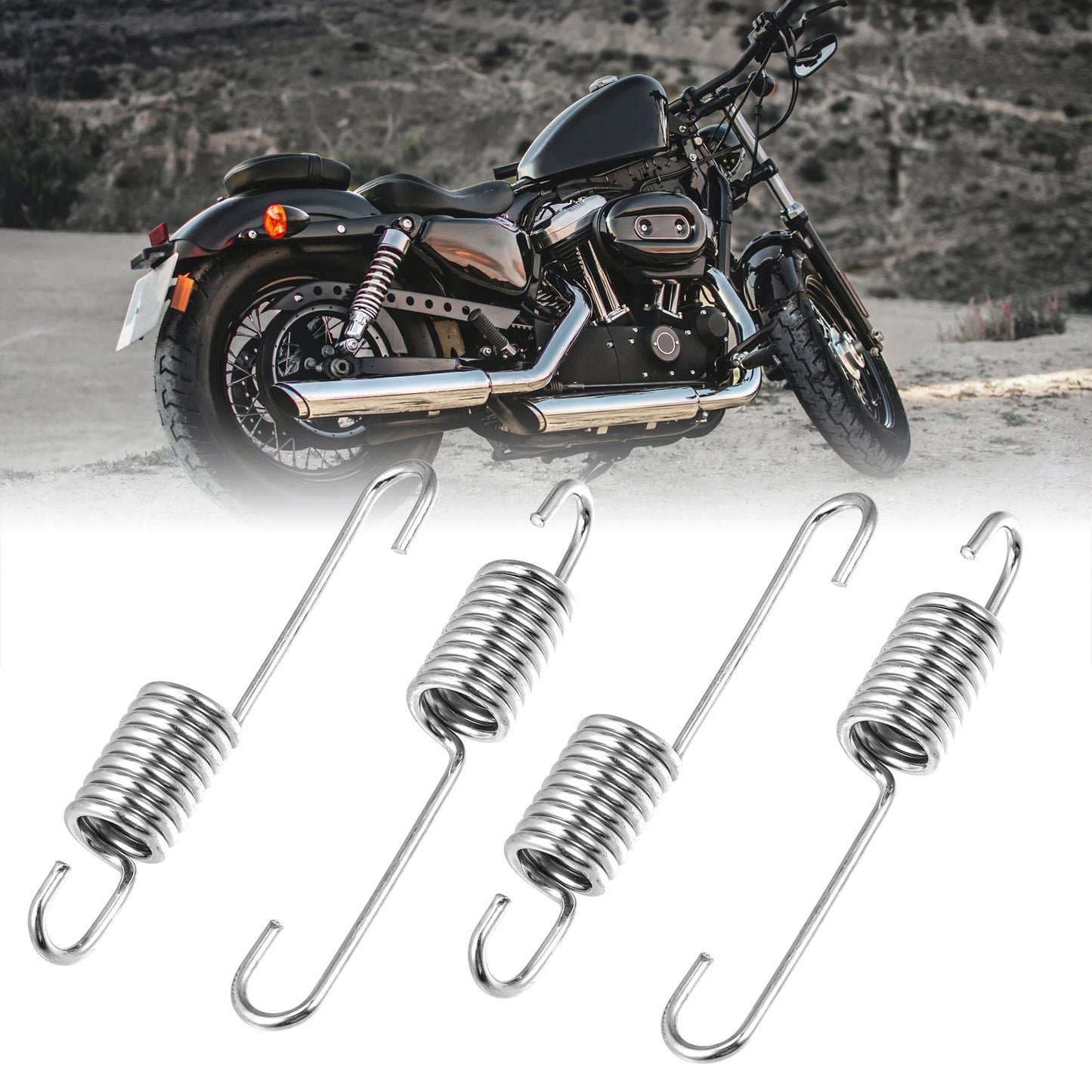 4 x 8.5cm Silver Tone Motorcycle Brake Pedal Return Spring for Honda