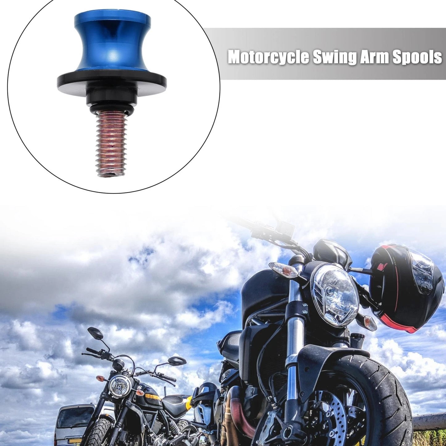 2 x 10mm Swing Arm Spool Rear Stand Sliders for Motorcycle