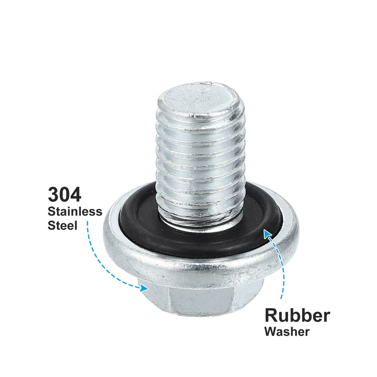 M12x1.75 Engine Oil Drain Plug Screw for Chevrolet Malibu Silver Tone