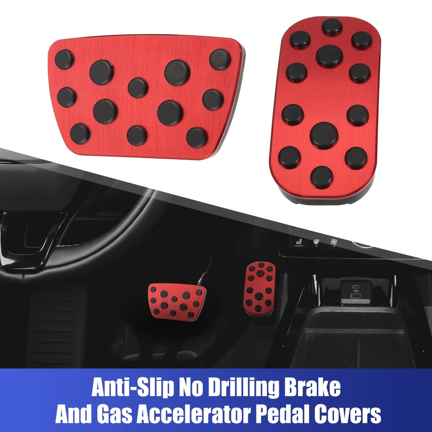 1 x Set Brake Pedal Pad Cover Anti-Slip Footrest Kit for Toyota Alphard