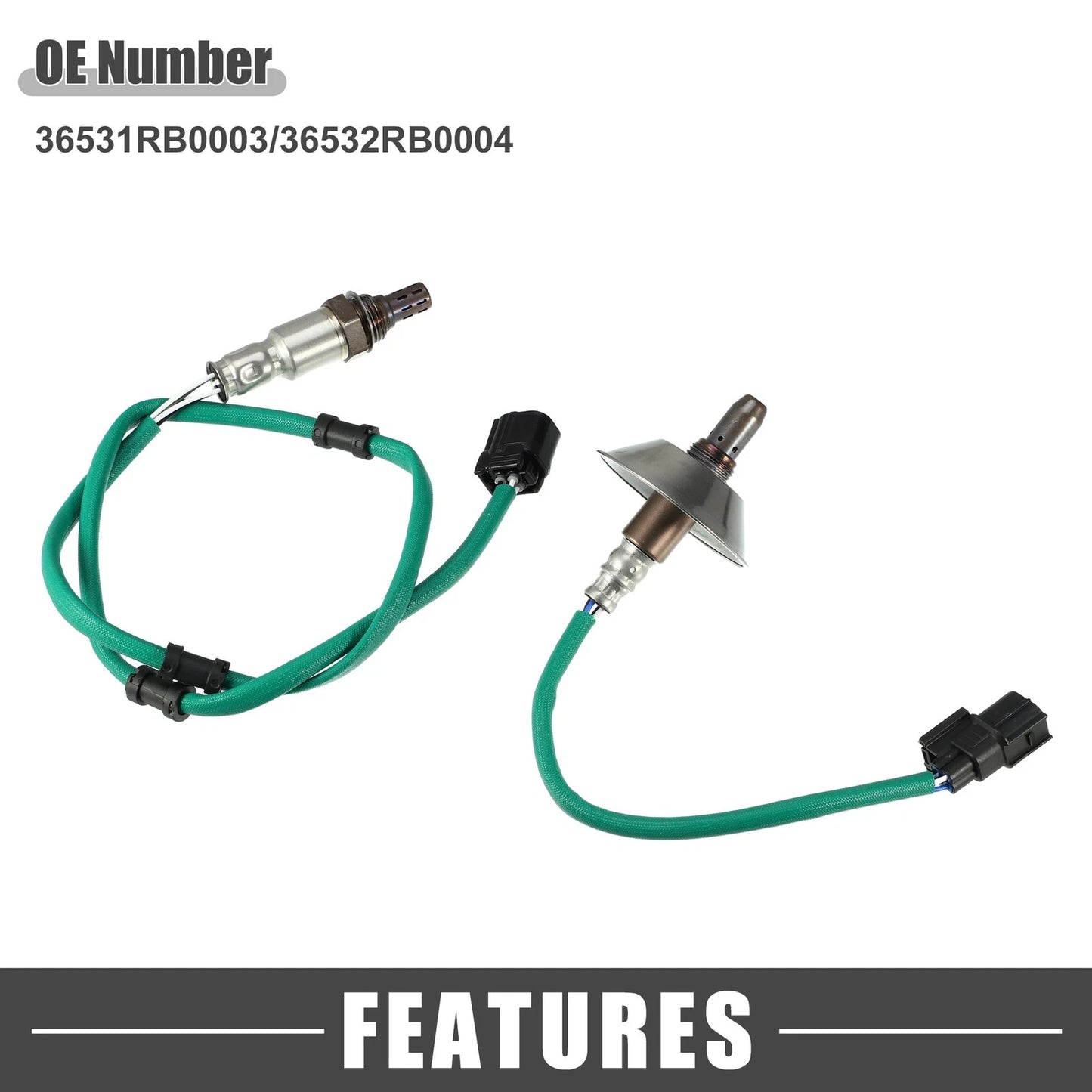 2 x O2 Oxygen Sensors for Honda Fit L4 1.5L (2009-2010)