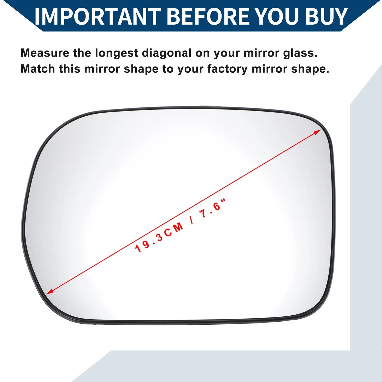 Heated Left Side Mirror Glass for Honda Pilot (2003-2008)