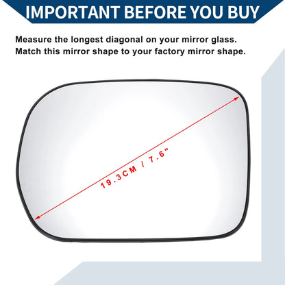 Heated Left Side Mirror Glass for Honda Pilot (2003-2008)