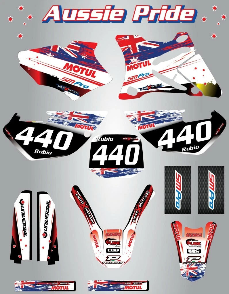 Custom Graphic Kit - Aussie Pride for Honda CR 125 (2000-2001)