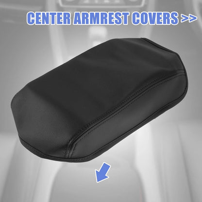 Microfiber Leather Armrest Cover Pad for Honda Civic (2012-2015) Black