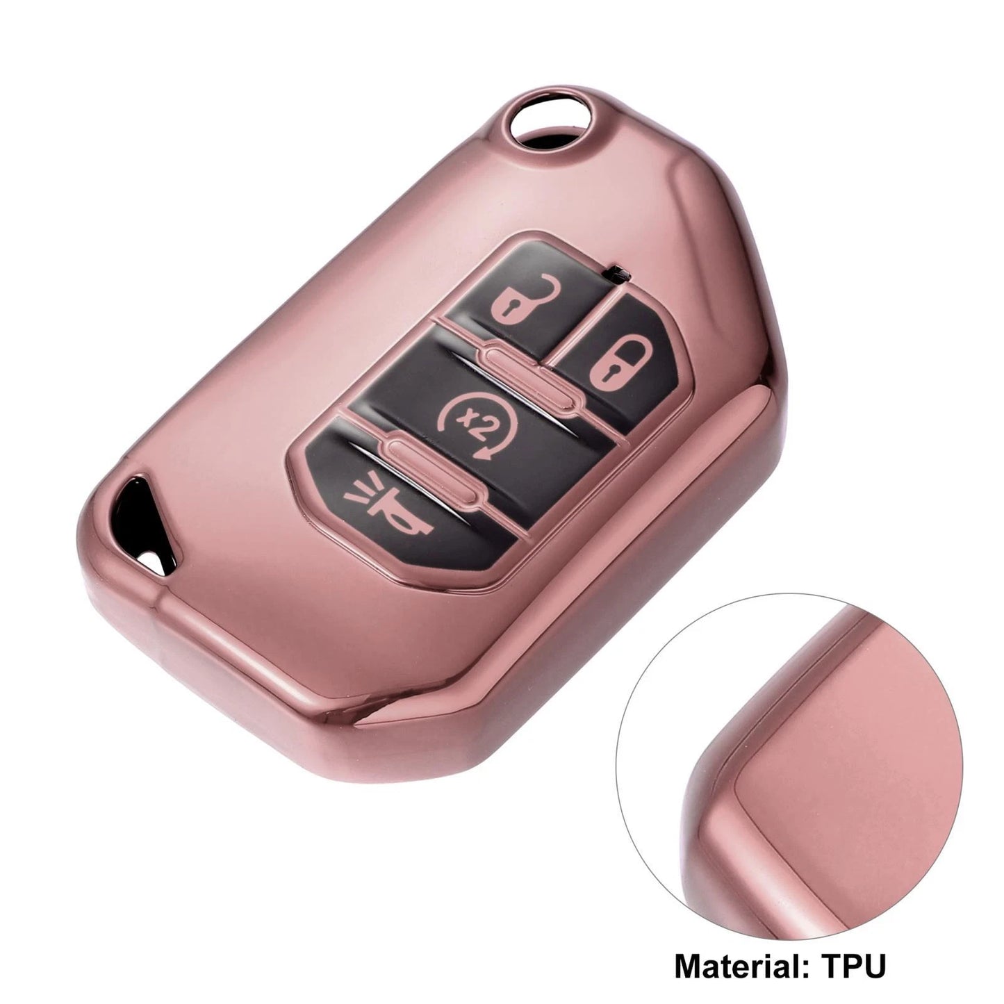 TPU Key Fob Cover Case for Jeep Wrangler JL Gladiator JT Rubicon (18-21)