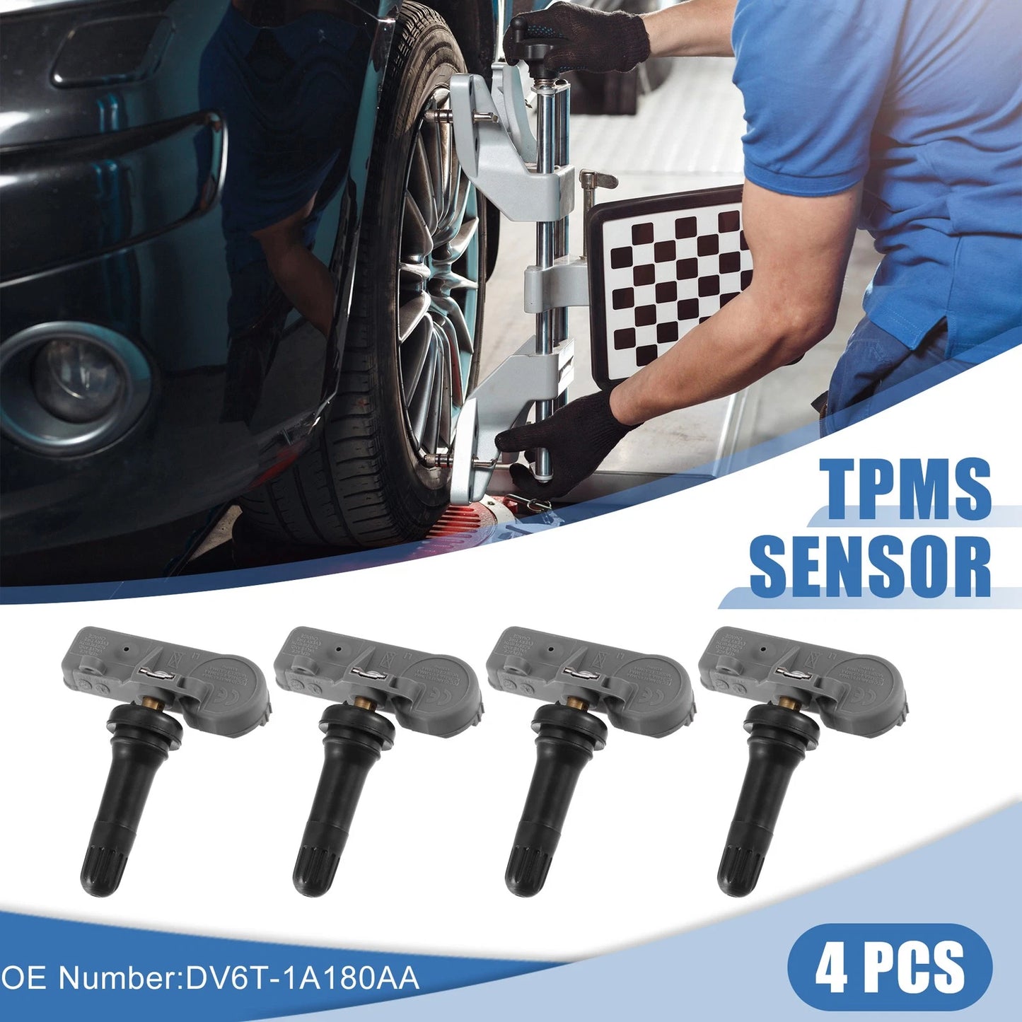4 x Tire Pressure Monitoring System Sensors 433MHz for Ford E-150 (2009-2014)