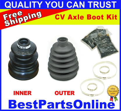 2 x CV Axle Boot Kit Inner & Outer for Mitsubishi Lancer Evolution (2003–2006)