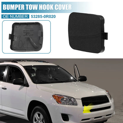 Front Tow Hook Cap for Toyota RAV4 2009-2012 - 2 x Bright Black Covers