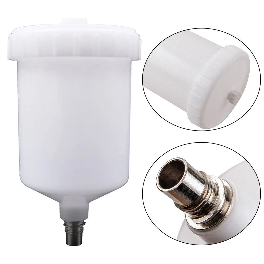 Plastic Cup-Pot White 18.7x10.2cm Jet Connector for Sata Sprayer