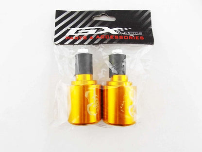 GXMOTOR 22mm 7/8" Gold CNC Billet Alloy Handlebar Weight Slider Set