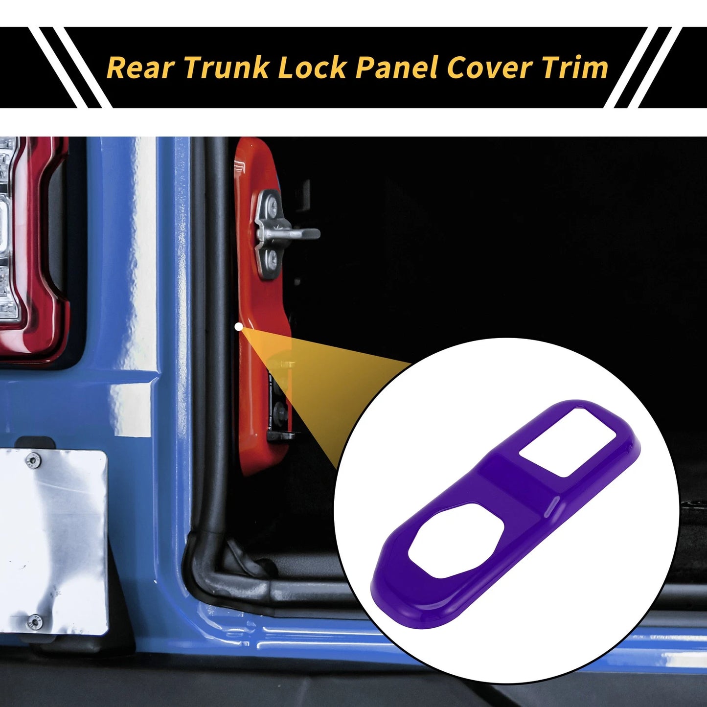 Rear Trunk Lock Panel Cover Trim for Jeep Wrangler JL JLU (2018-2024) - ABS Purple