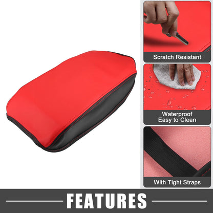 Car Center Console Armrest Pad for Toyota Camry (2007-2011) Faux Leather Red Black
