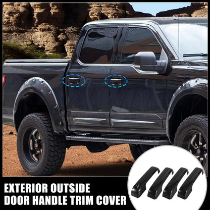 4 x Gloss Black Door Handle Covers for Ford F-150 F-250 F-350 (2015-2023)