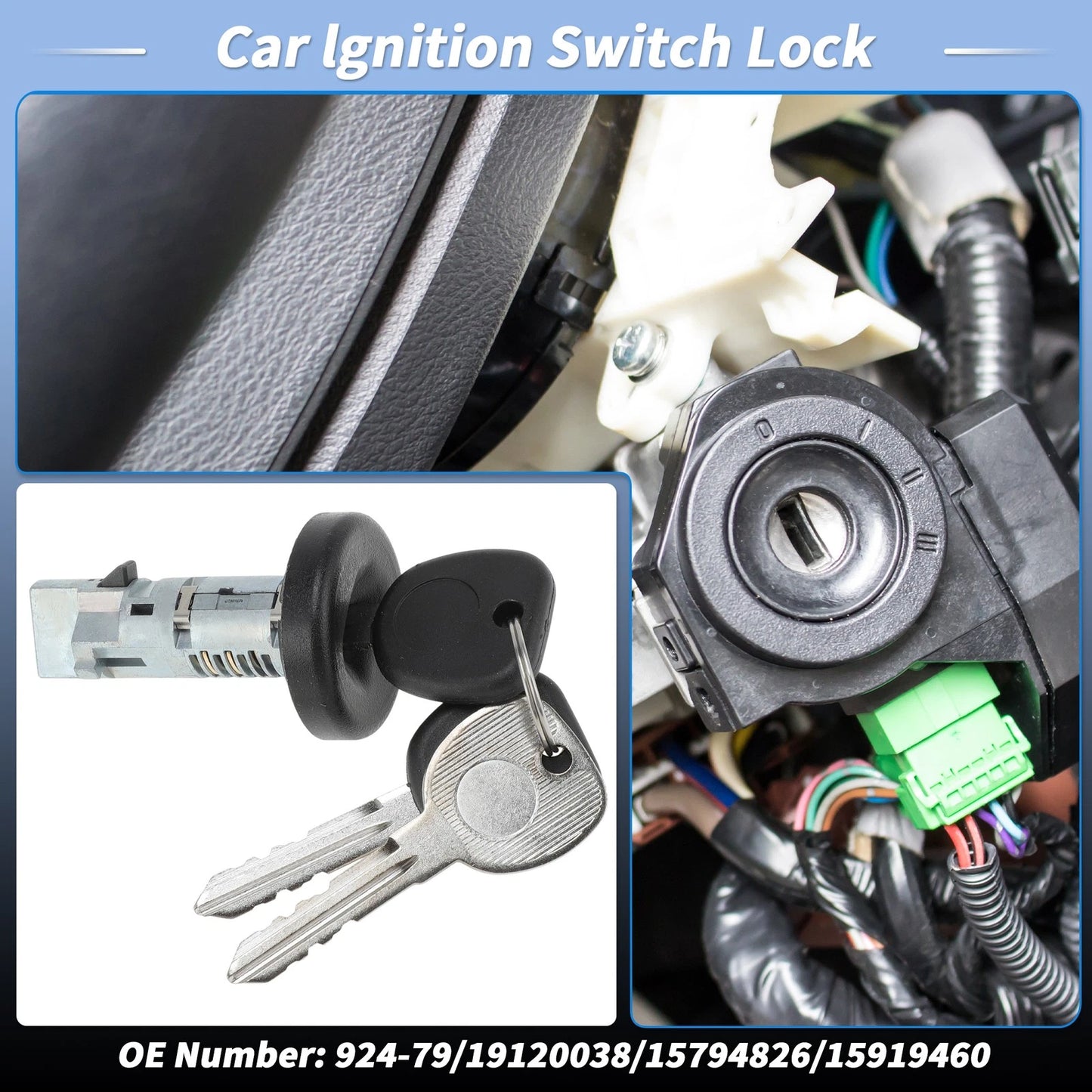Ignition Lock Cylinder w/ 3 Key for Chevy Silverado 1500 (2007-2013)