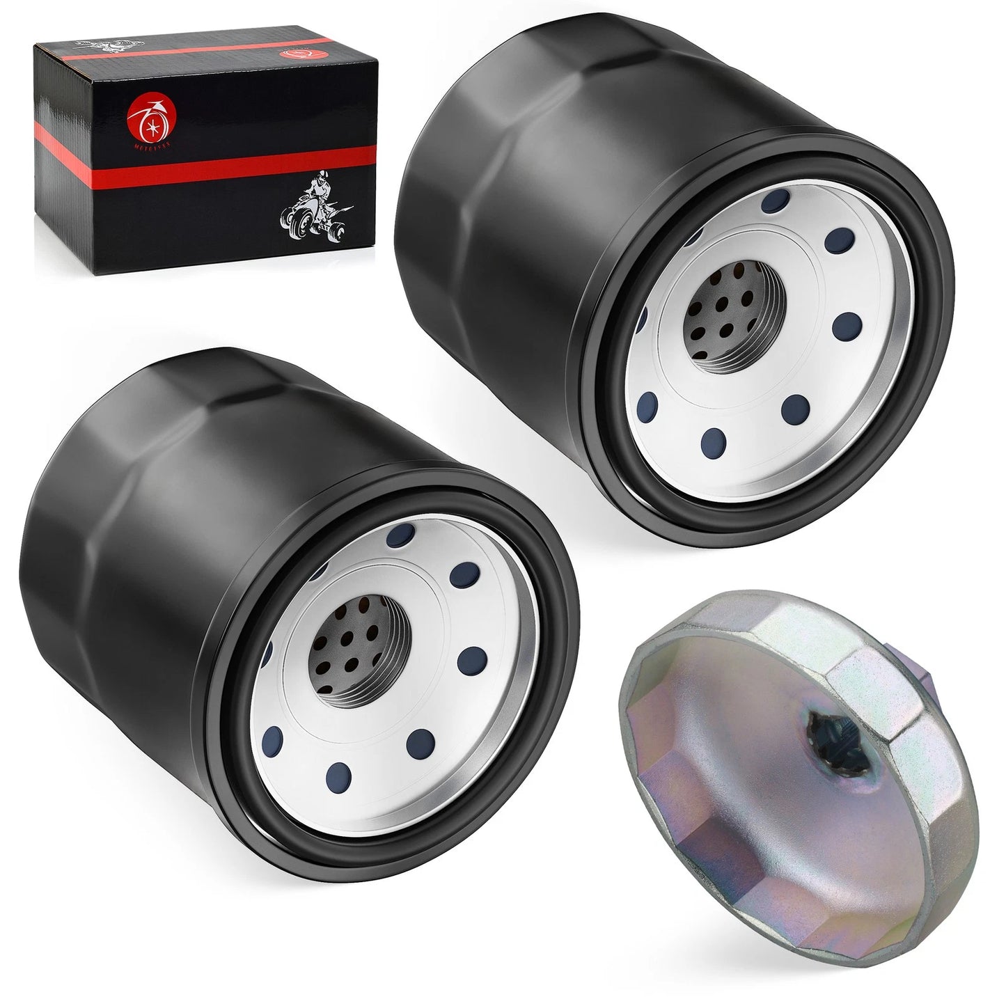 2pcs Oil Filter for Kawasaki Prairie 360 KVF360 2x4/4x4 (2003-2013)