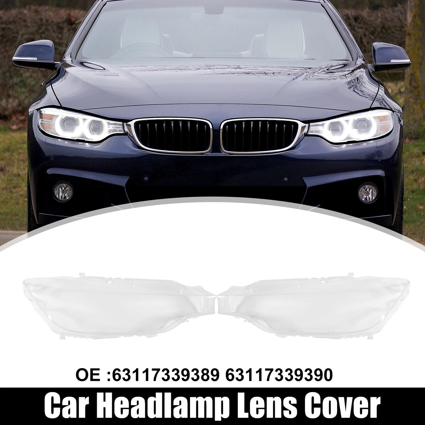 Car Front Headlight Lens Cover for BMW F30 F31 F35 (2013-2016)