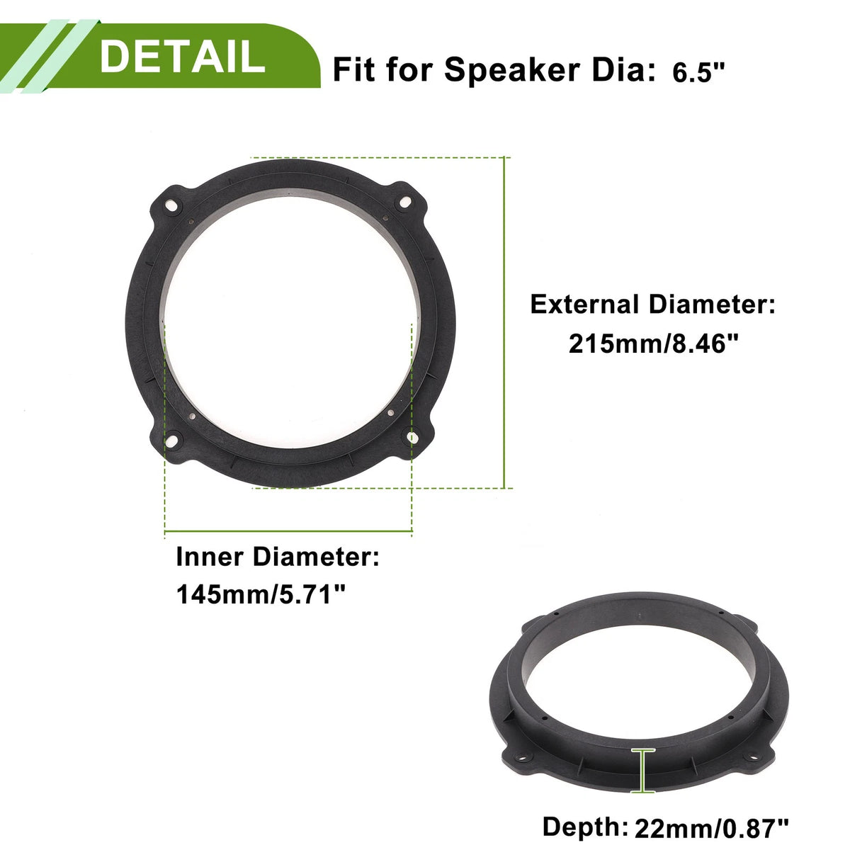 6.5" Speaker Spacer Adapter for Kia Soul (2010-2023) - 2 Pcs