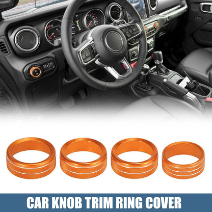Air Conditioner & Headlight Switch Knob Cover Set for Jeep Wrangler (2007-2018)
