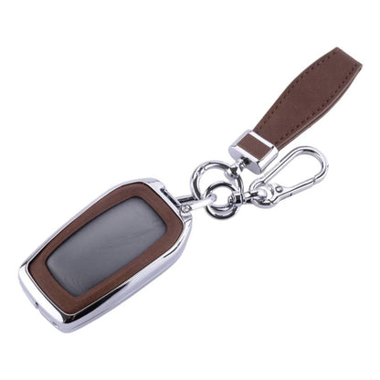 Leather Key Fob Cover Case Chain for Toyota Yaris Corolla RAV4 Land Cruiser