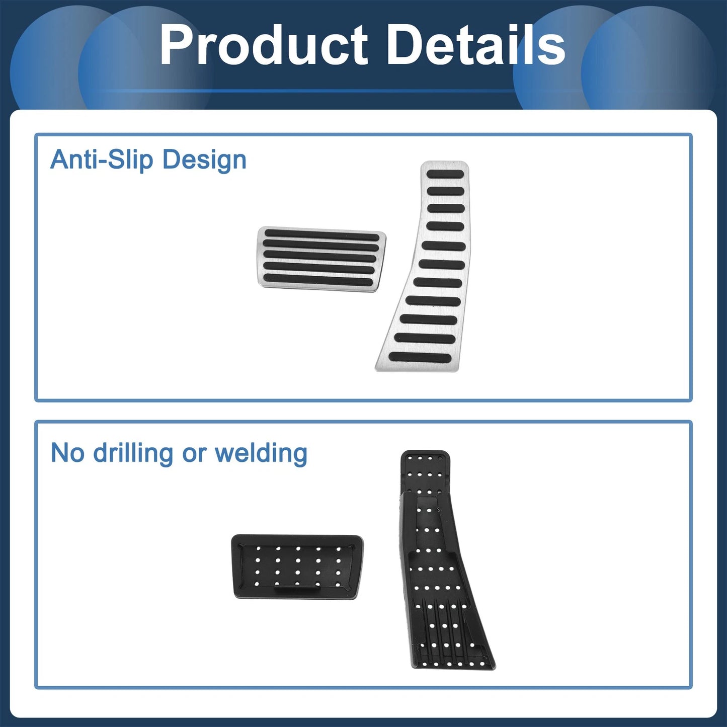 Foot Accelerator Pedal Covers for Honda Civic (2006-2009) Silver Tone