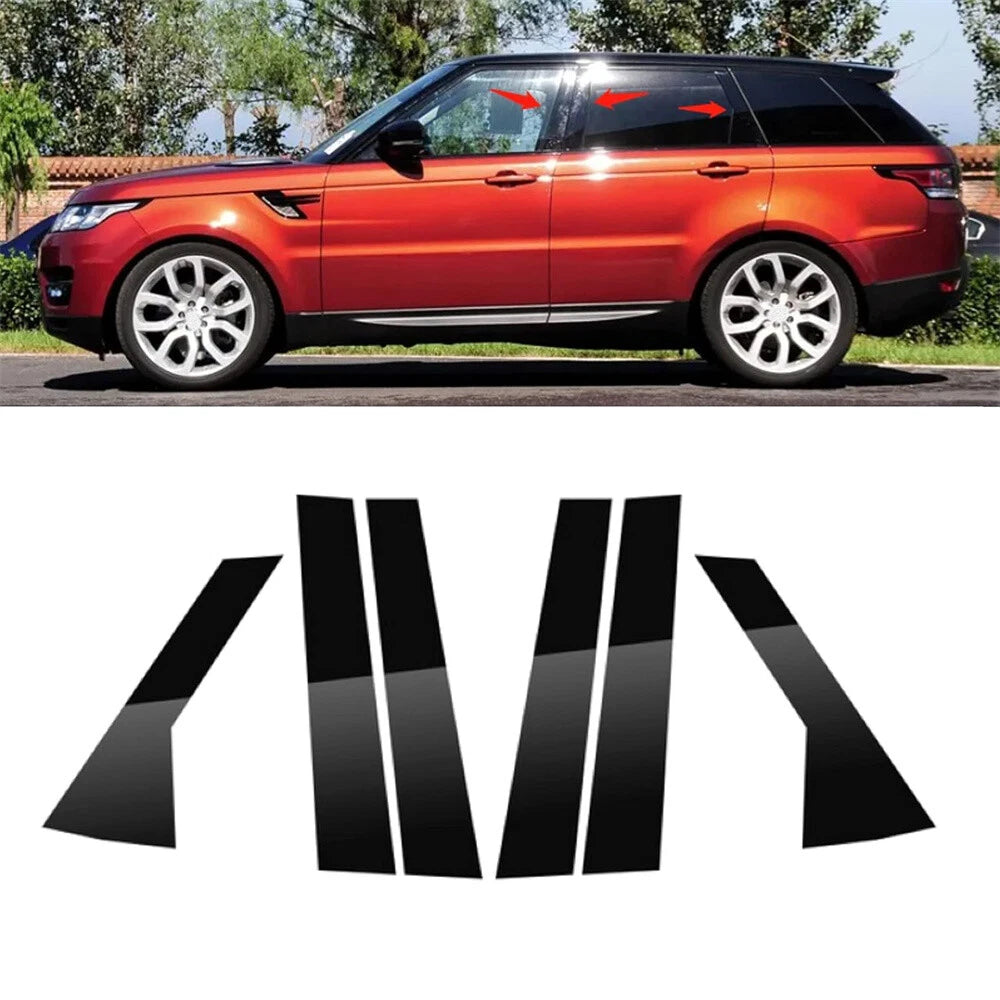 6 x Black Pillar Post Covers for Range Rover Sport (2014-2022)