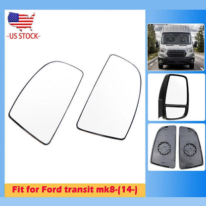 Side Mirror Glass w/ Backing Plate for Ford Transit T150 T250 T350 (2015-2017)