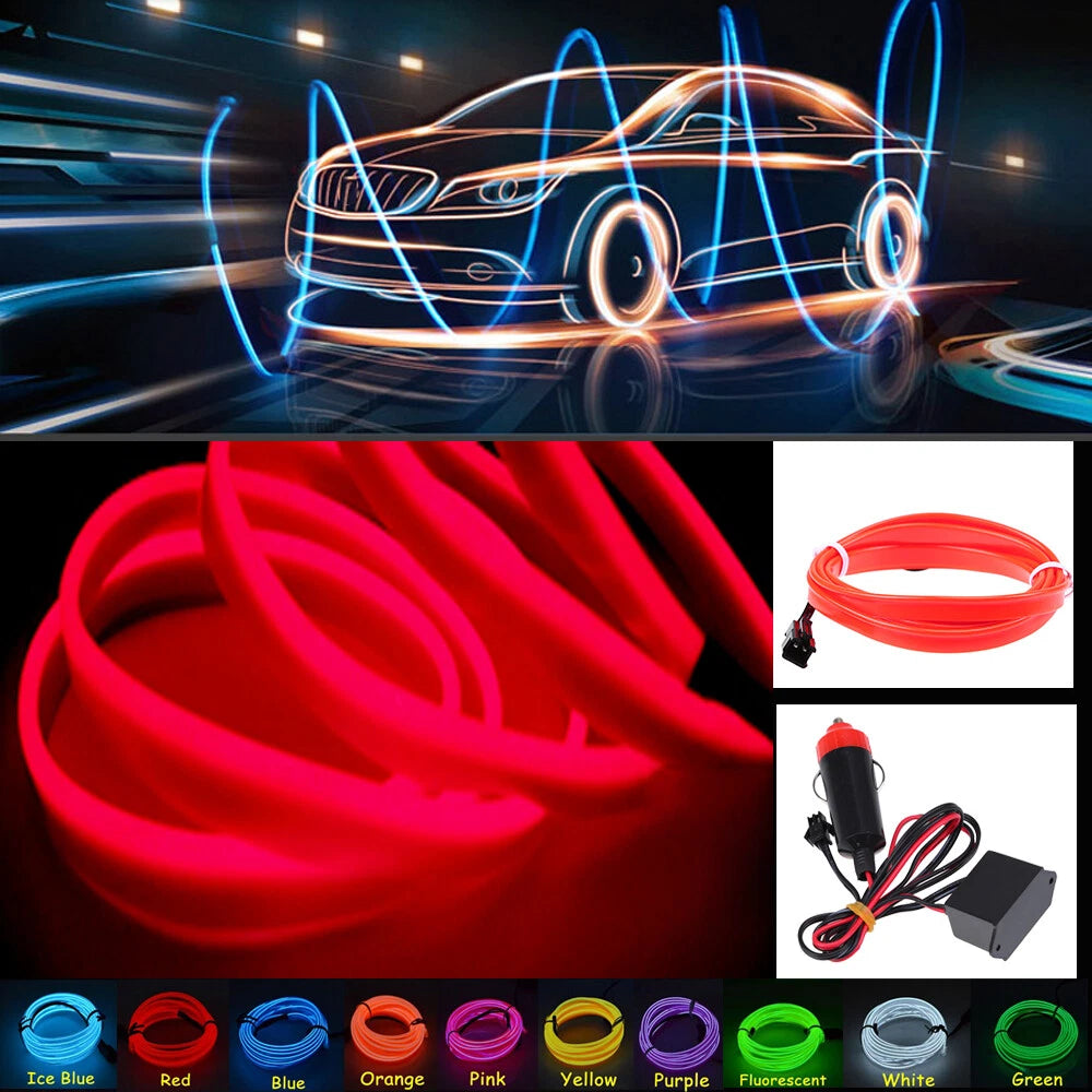Red Car Interior Neon LED Light Strip for Universal Models (2020-2023)