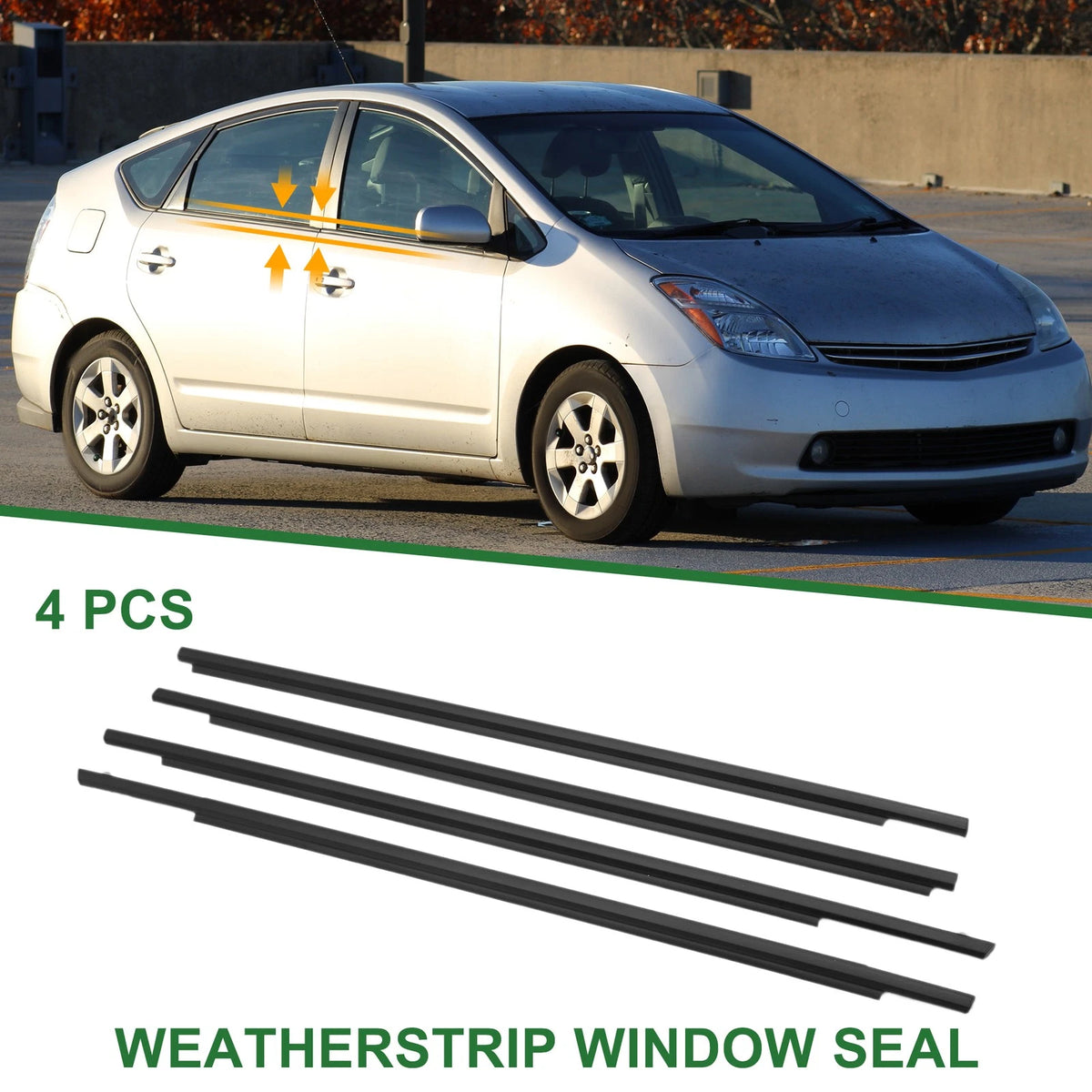 4 x Weatherstrip Window Seal for Toyota Prius (2004–2009)