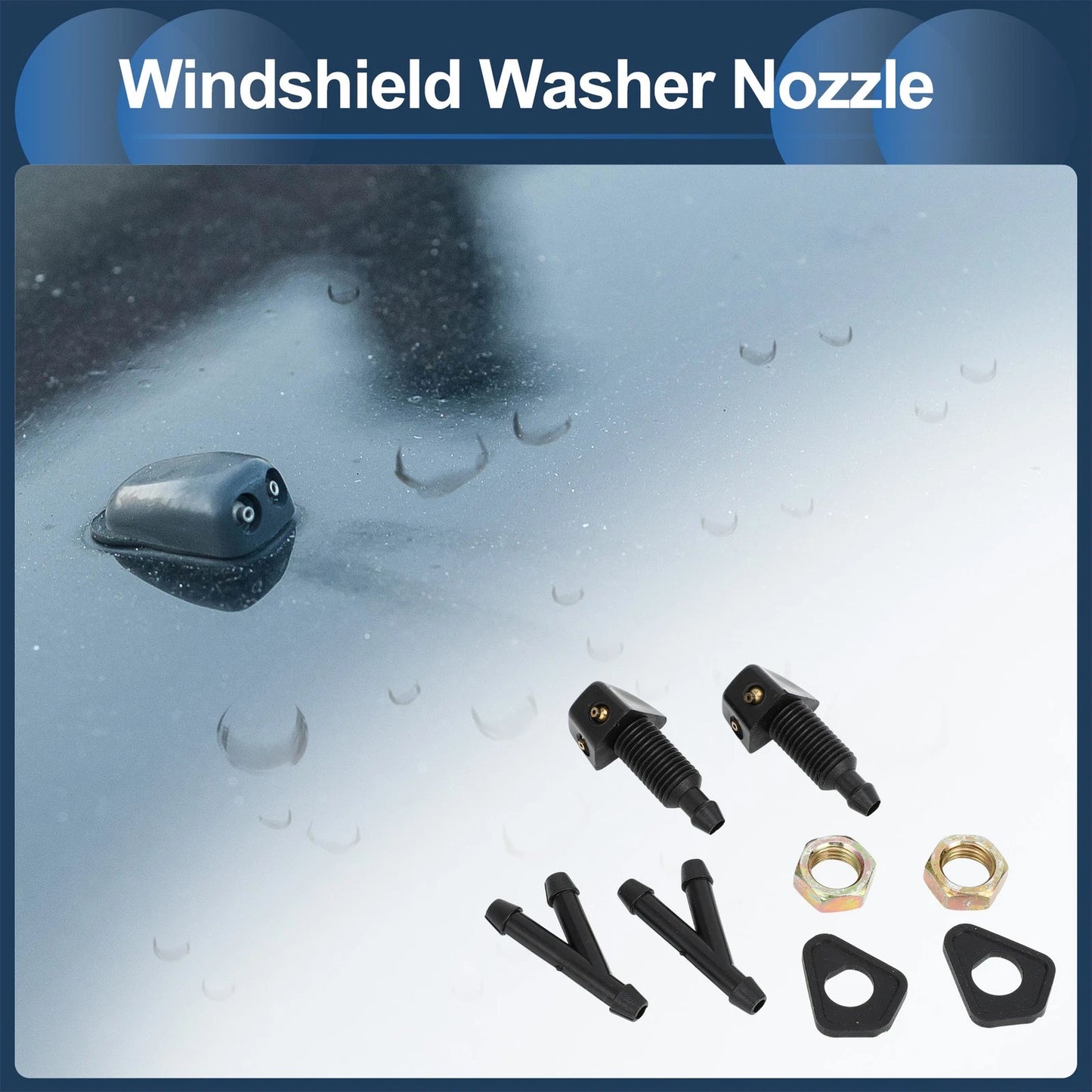 Windshield Washer Nozzle with Hose Connector for Ford