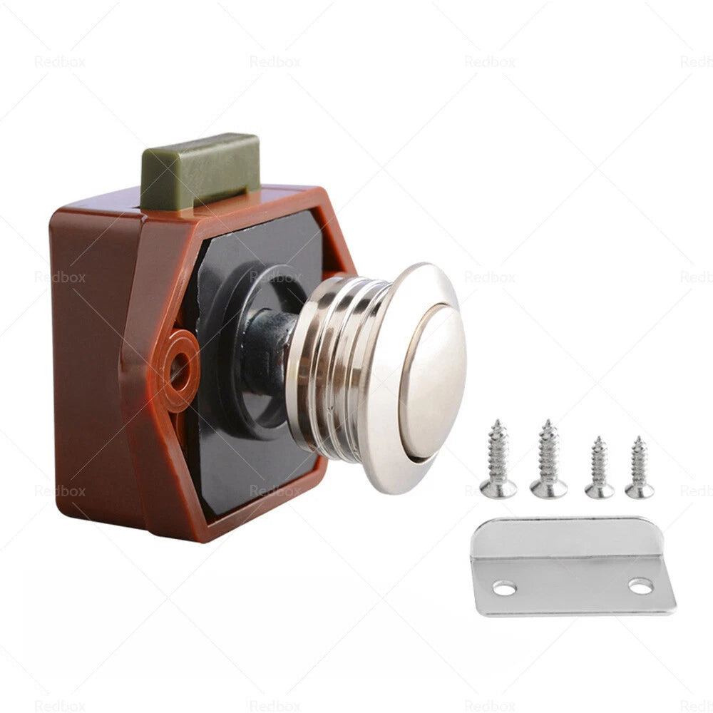 5x Push Button Latch Knob Catch Lock for Drawer Cupboard Caravan Cabinet