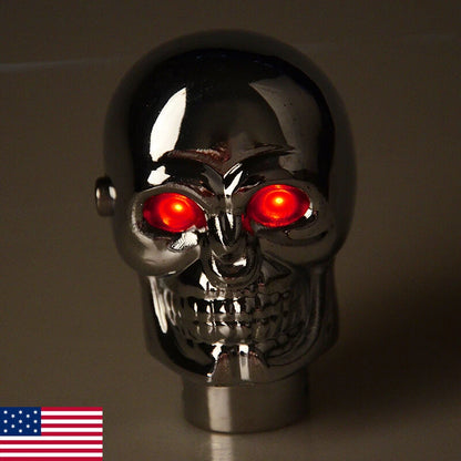 Red LED Skull Head Gear Shift Knob for Manual Transmission Car (Fits Most Models)