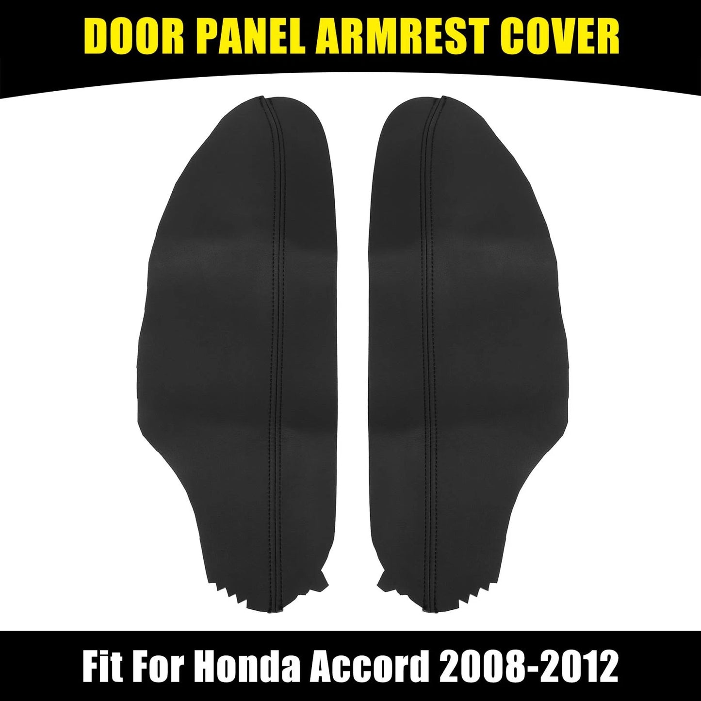 Black Microfiber Leather Door Panel Armrest Covers for Honda Accord (2008-2012)
