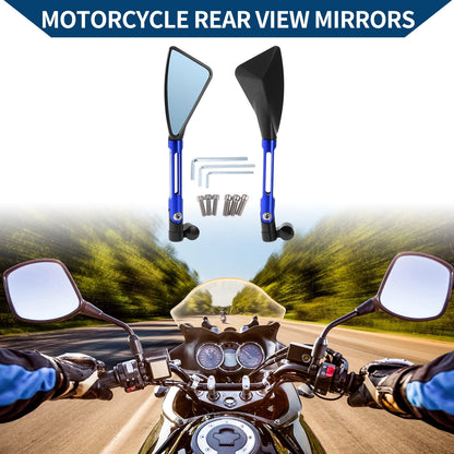 Rear View Mirrors / M8/M10 / Triangle Shape Black Blue Aluminum Alloy for M8/M10