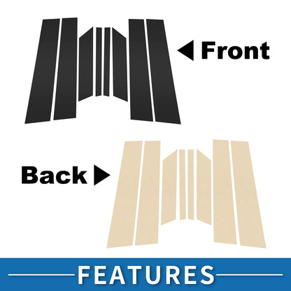 8pcs Door Pillar Window Trim for Ford Territory (2019-2021) Black