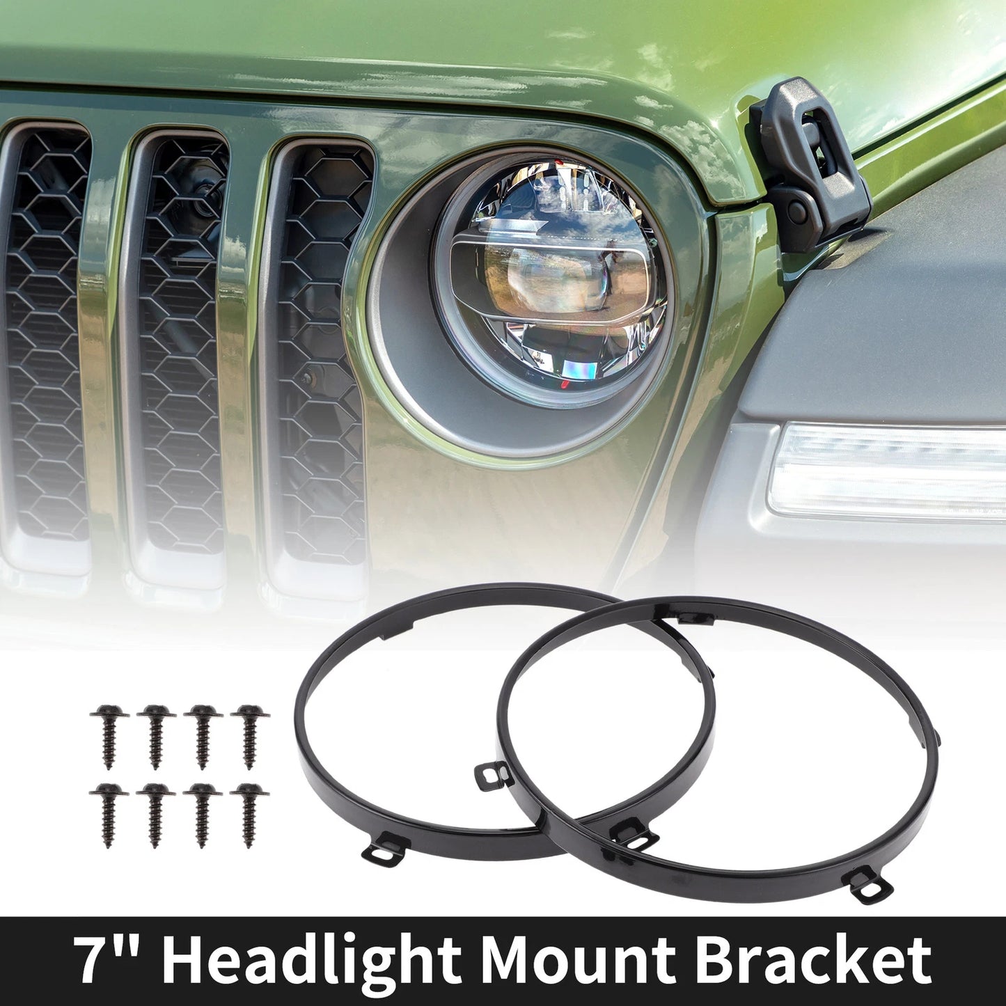 7" Round Headlight Metal Ring for Jeep Wrangler TJ (1997-2007)