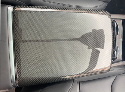 1x Center Console Armrest Cover for Tesla Model S (2021-2023) Carbon Fiber