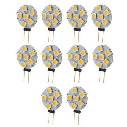 10 x DC12V G4 5050 SMD 6 LED Bulbs Warm White for Car