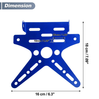 Plate Mount Aluminum Alloy Blue 26*10 mm Hole for Motorcycle