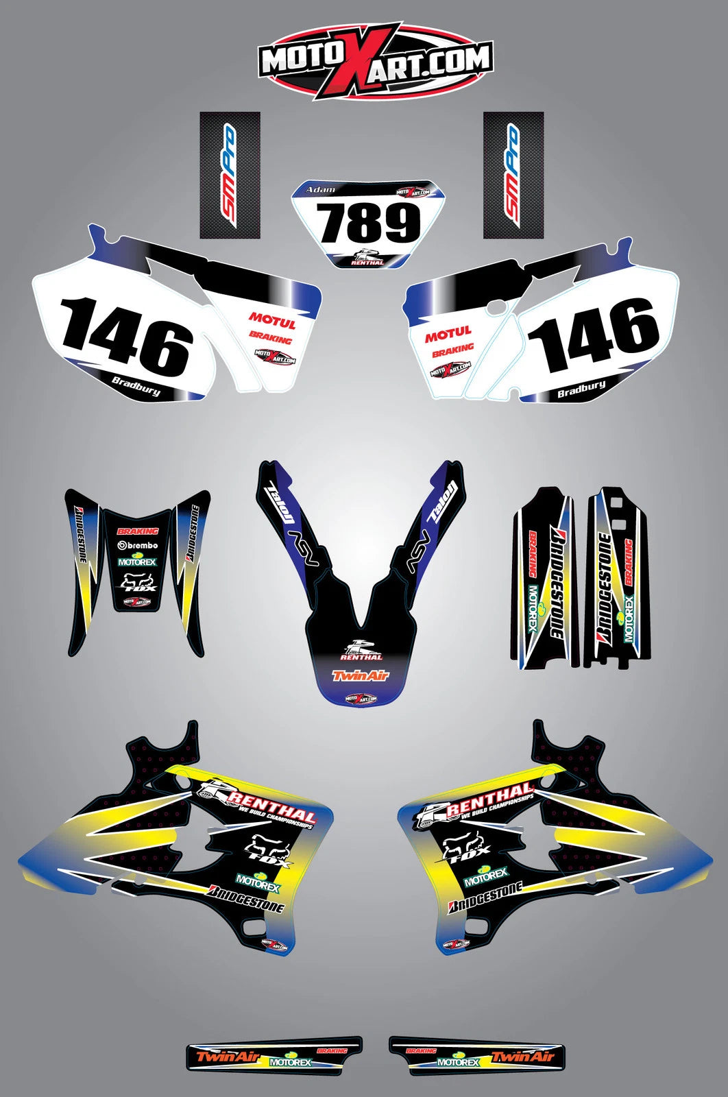 Custom Graphic Stickers for Yamaha WRF 250 (2005-2006) - SUNSET Style