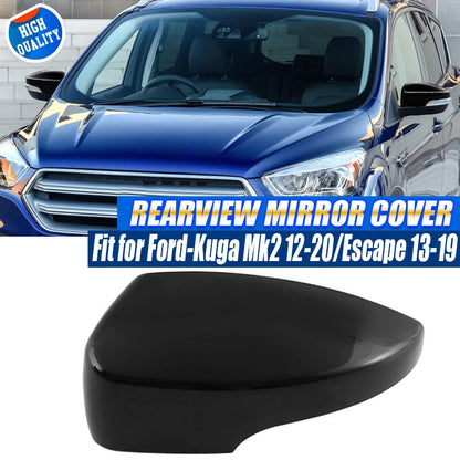 Black Wing Mirror Cover Cap Assembly for Ford Kuga Escape MK2 (2013-2019)