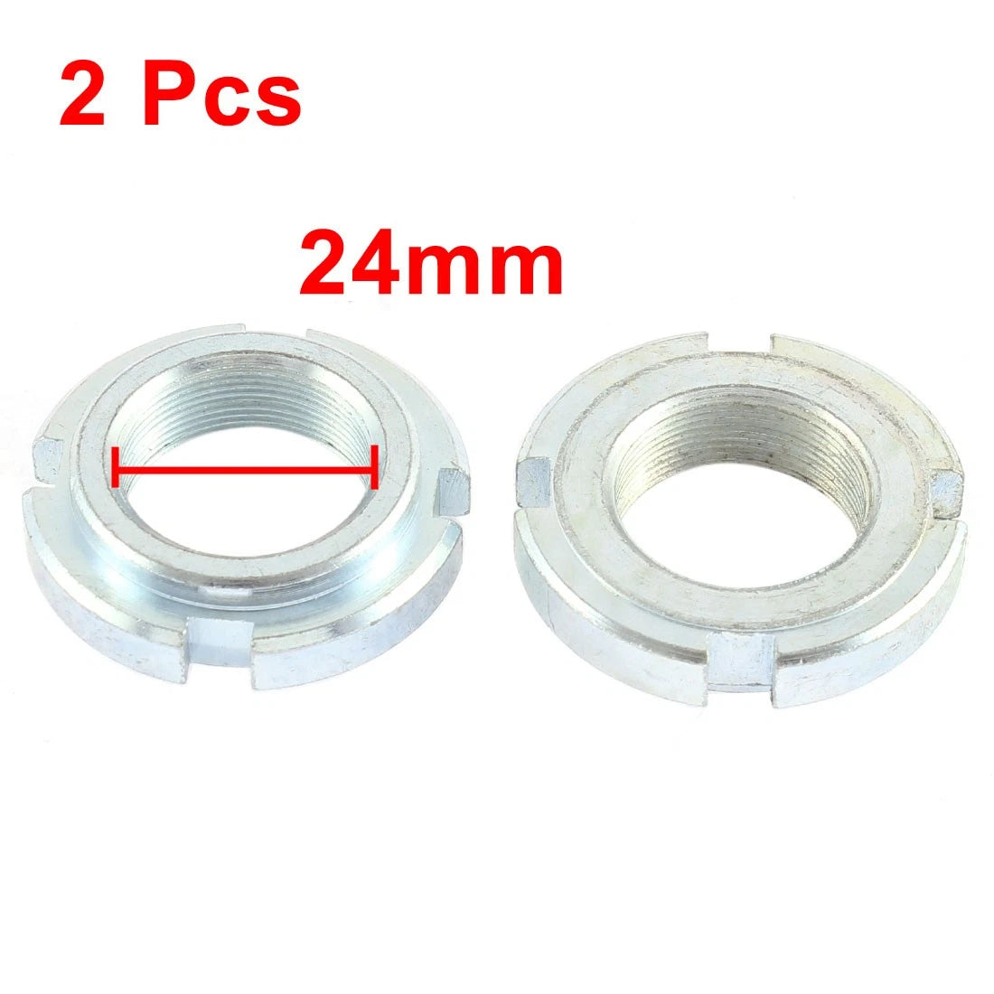 2 x 24mm Thread Dia 1.0 Pitch Motorcycle Steering Stem Lock Nut for Suzuki