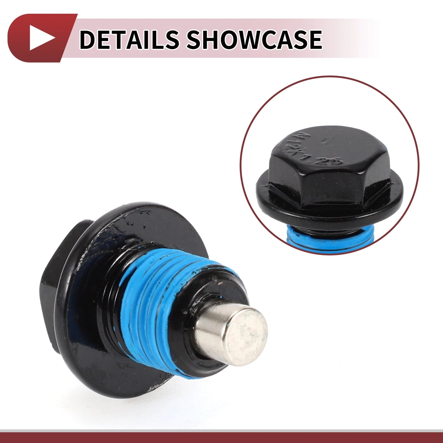 Oil Drain Plug Set for Nissan Infiniti (1102601M02) Blue Black
