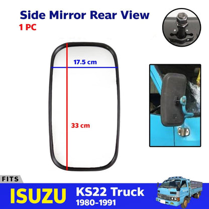 Side Exterior Mirror Rear View 1 PC Black Fits Isuzu KS22 UTE Truck 1980-91 D06
