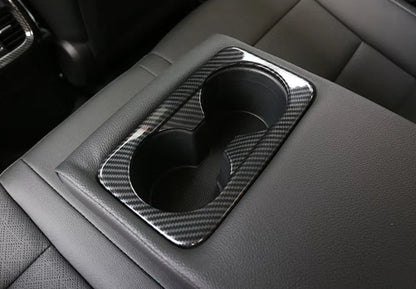 Carbon Fiber Rear Water Cup Holder Frame Cover for Kia Forte K3 (2019-2021)