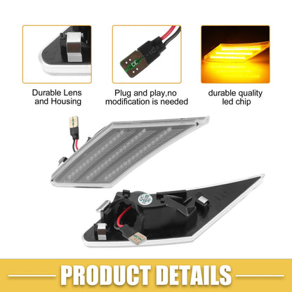 Front LED Side Marker Lights for Scion FR-S (2013-2016) - 2 x Amber Clear